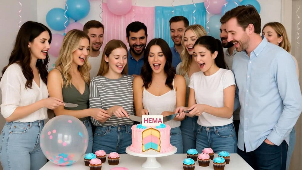 Gender reveal taart van HEMA