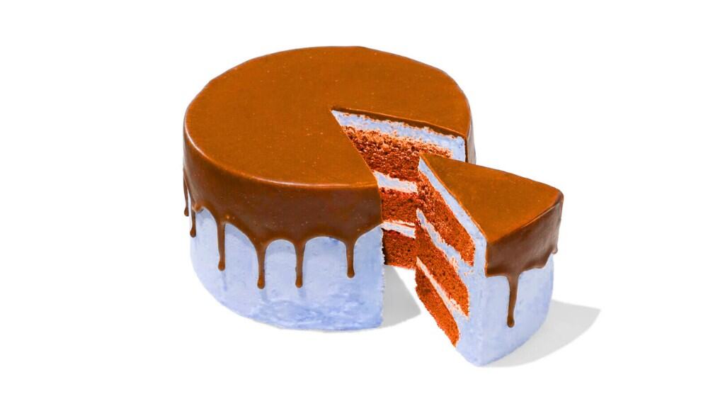 Gender reveal taart van HEMA